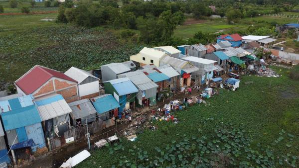 Le bidonville de Prek Thom vu de haut