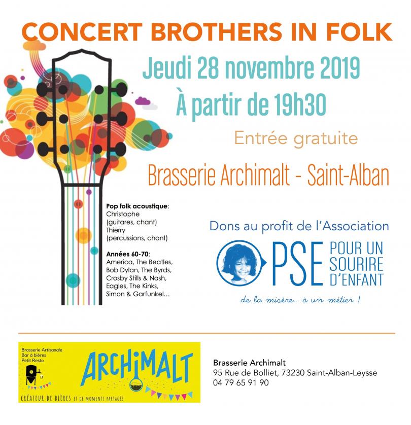 Affiche concert Brothers in Folk à Saint Alban en décembre 2019