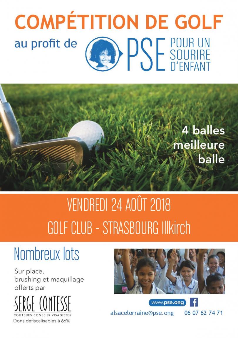 Affiche compétition de golf au profit de PSE en 2018