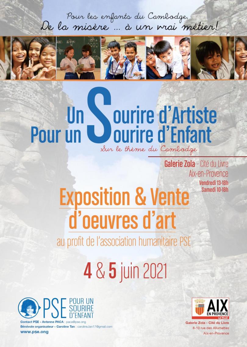 Affiche de l'expo-vente à Aix les 4 et 5 juin 2021