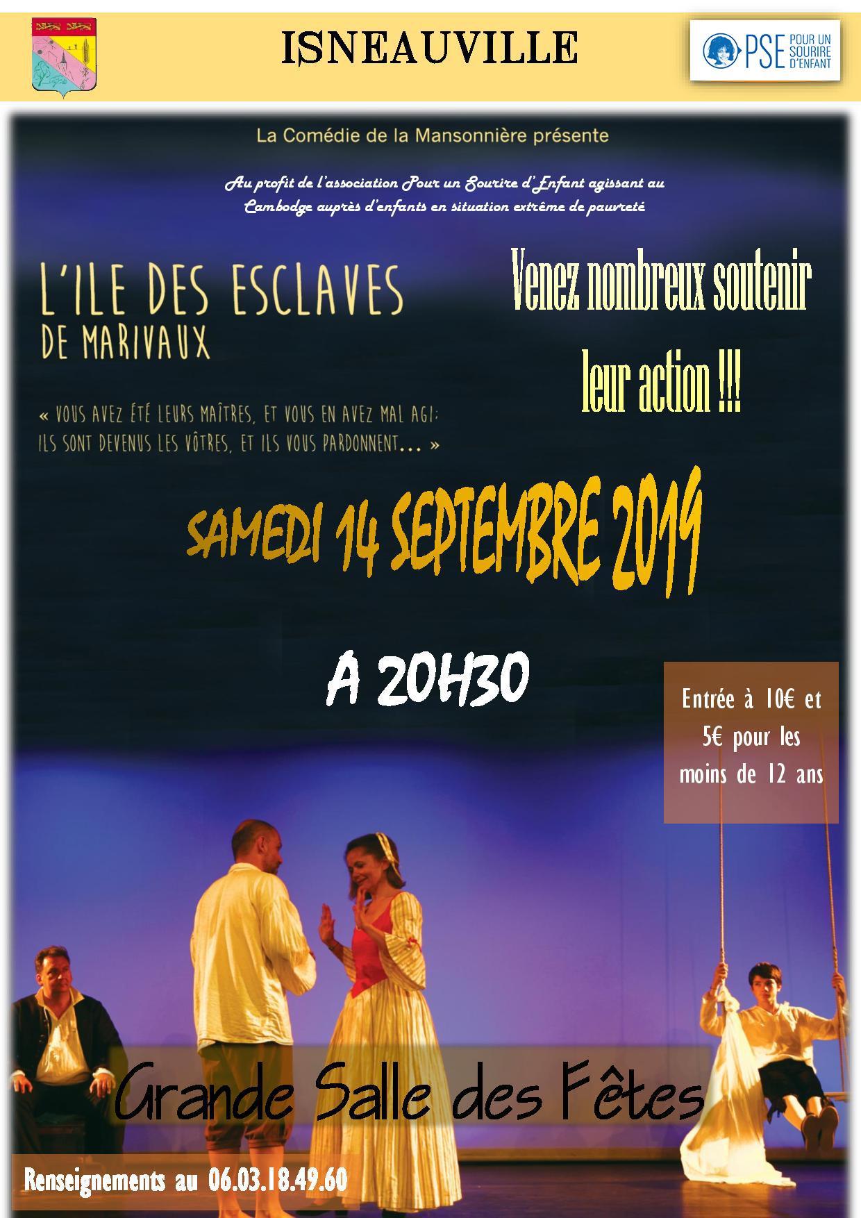 Affiche soirée théâtre organisée par PSE Haute Normandie en septembre 2019