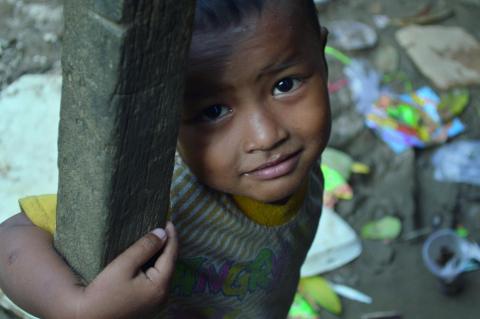 A child in an area of great poverty